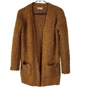 Pink Rose open cardigan cozy comfy popcorn texture pockets Sz S